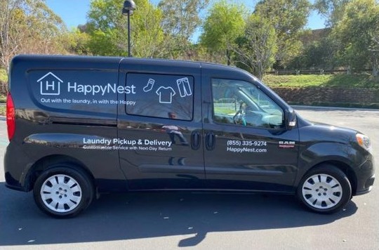 HappyNest laundry pickup and delivery van